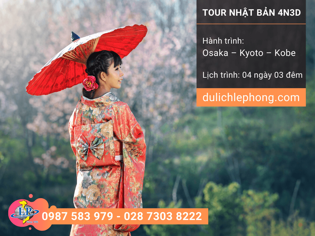 Tour du lịch Nhật Bản 4 ngày 3 đêm - Osaka - Kyoto - Kobe - Du lịch Nhật Bản Lê Phong