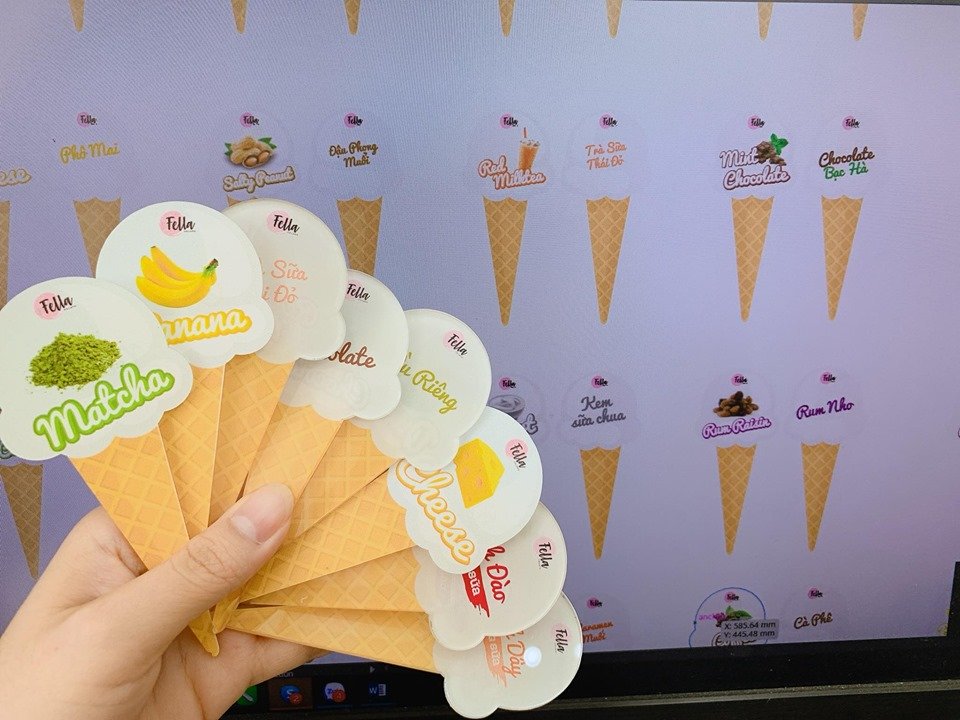 Nhận In Sticker Mica Ice Cream - in Mica giá rẻ TPHCM