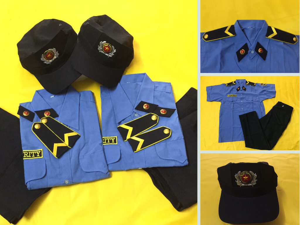 Xưởng may đồng phục bảo vệ giá tốt uy tín TPHCM - Nhận may full set áo, quần, nón, cầu vai, quân hàm in thêu logo công ty
