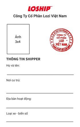 In thẻ tên Shipper Loship - Thẻ nhựa theo mẫu công ty | In Kỹ Thuật Số Since 2006