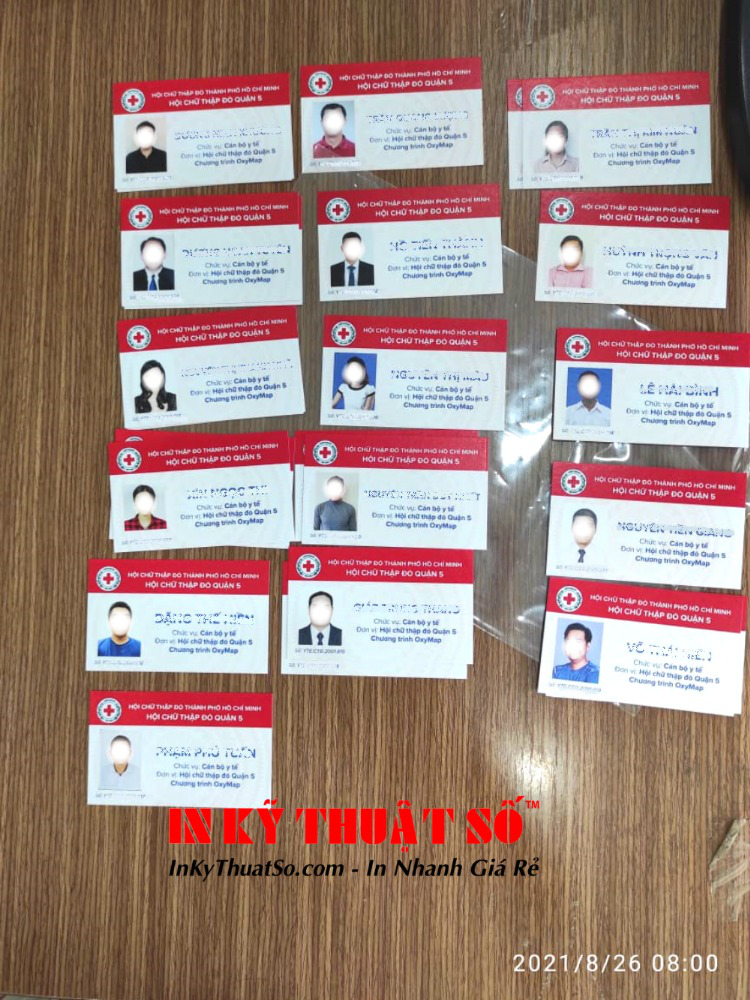 In thẻ nhân viên y tế, thẻ nhân viên hội chữ thập đỏ | In Kỹ Thuật Số Since 2006